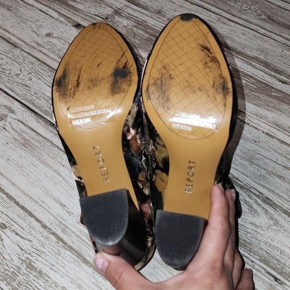 Report Floral Velour Liria stacked heel Size 7.5 - Picture 4 of 11